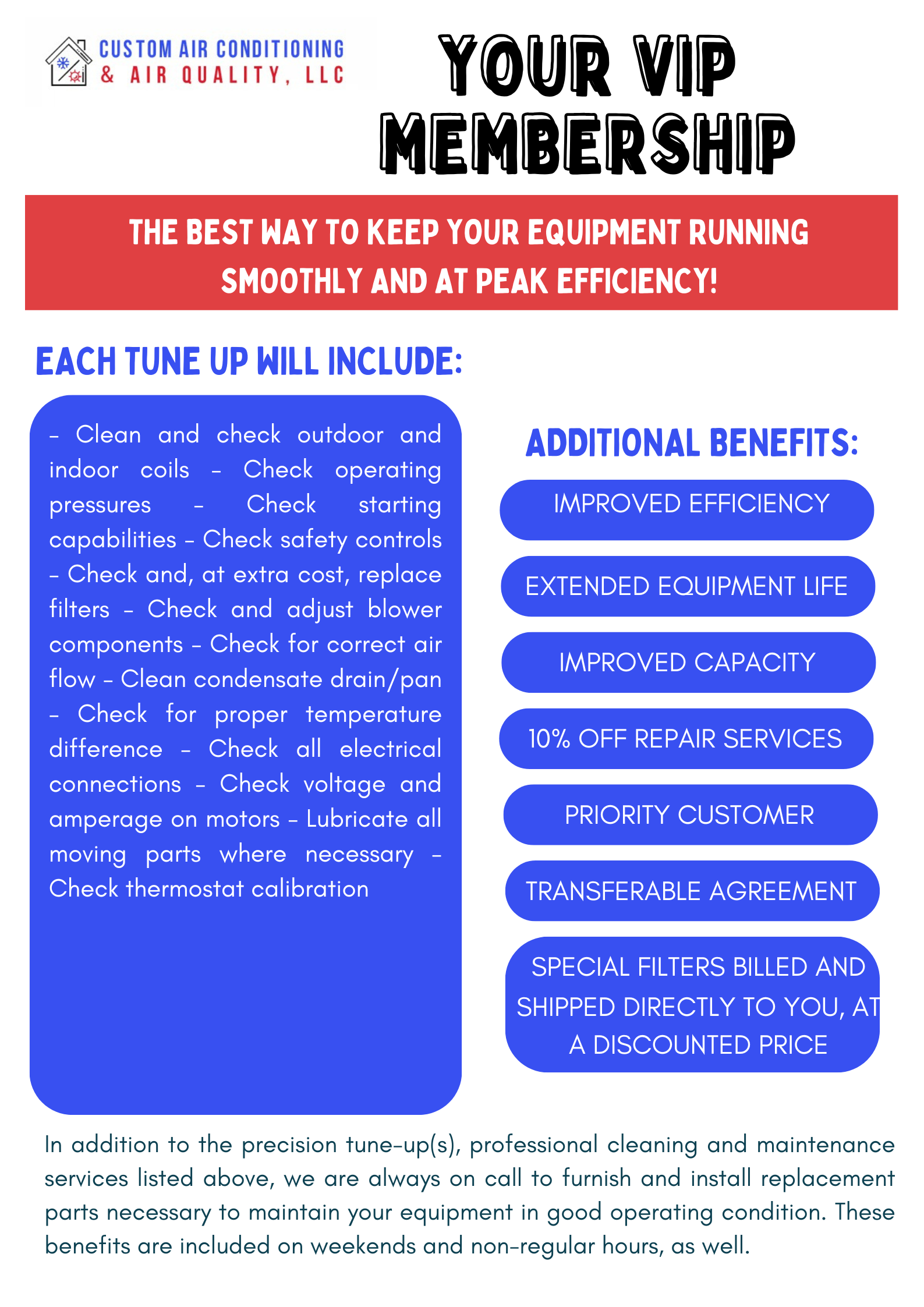 Your VIP Membership By Custom AC Quality