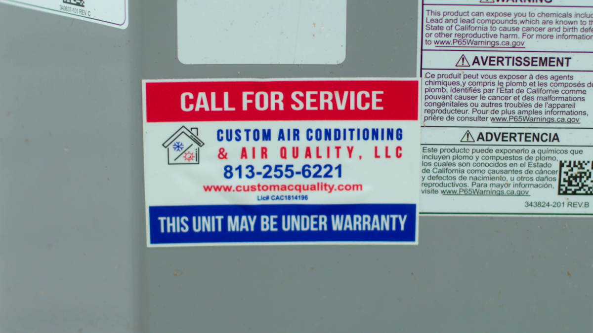 Call us for a service sticker